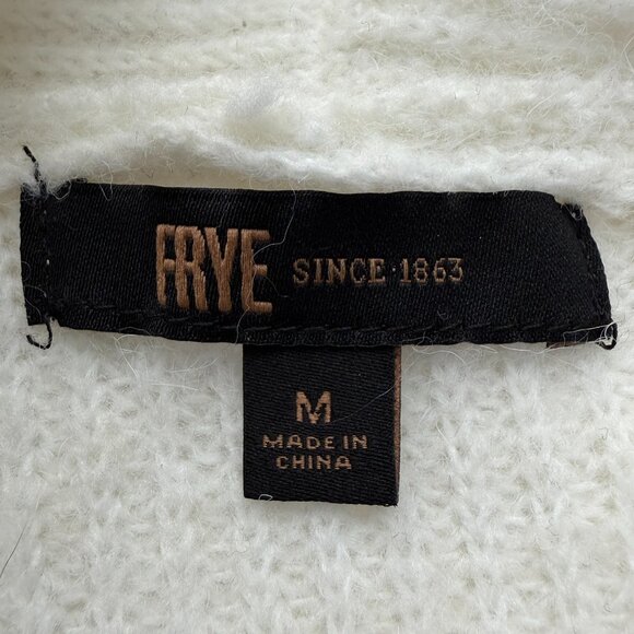 FRYE Salt Breeze Cream Fringe Tie-Waist Cardigan Sweater Medium - Picture 11 of 12